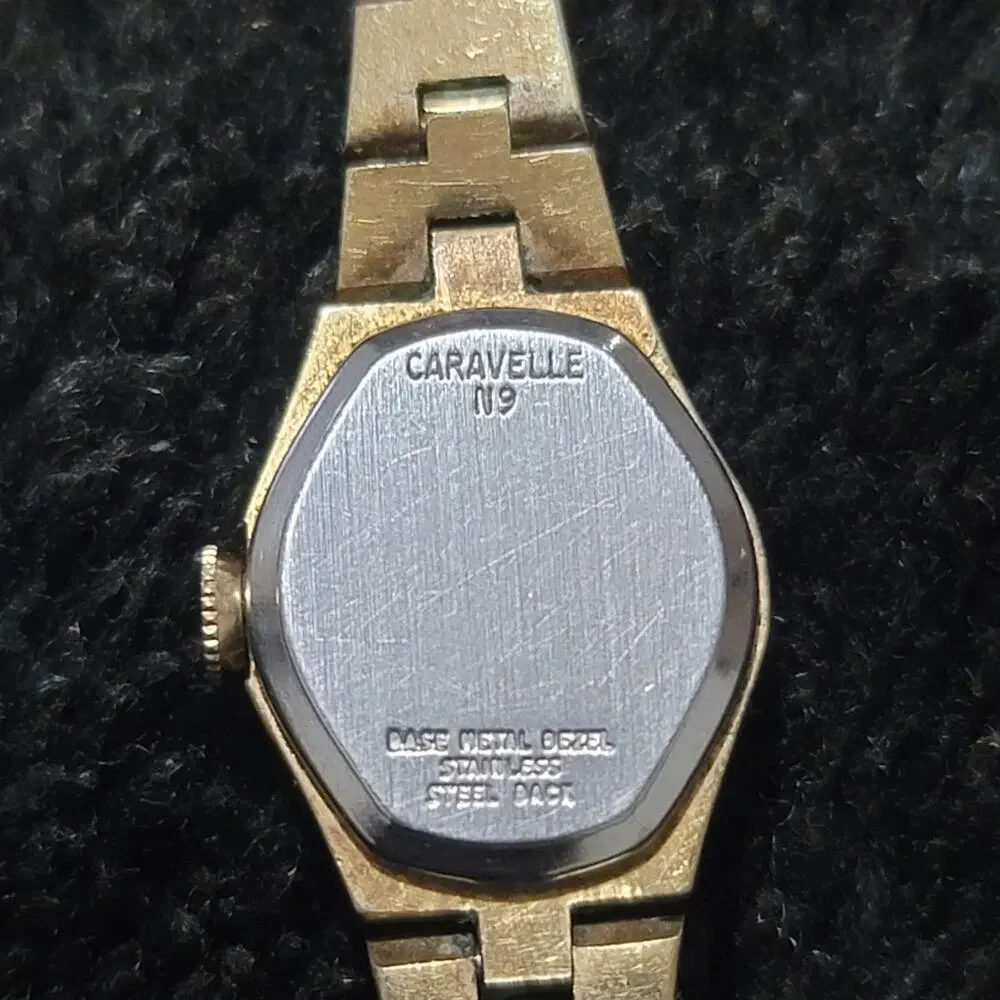 Vtg Caravelle by Bulova Gold Tone Mechanical Wind Up Watch